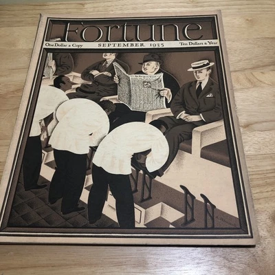 Fortune Magazine September 1935 Art Deco Ads US Army Articles Cigarettes Cars - Image 1 of 4