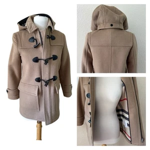 Burberry Kids Tan Camel Wool Toggle Duffle Coat Jacket Size 10 Black Detail * - Picture 1 of 23