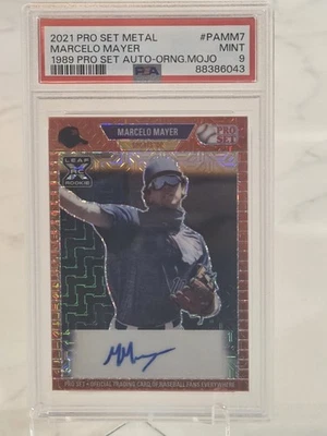 2021 Leaf Pro Set Metal MARCELO MAYER '89 Pro Set RC AUTO Orange Mojo #/3 PSA 9 - Image 1 of 3