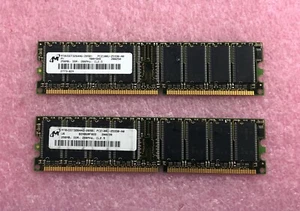 2 X 256MB MICRON DDR266 PC2100 NON-ECC MEMORY MT8VDDT3264AG-265B1 - 512MB TOTAL - Picture 1 of 2