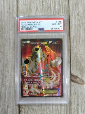 PSA 8 2015 Pokemon XY Camerupt EX Primal Clash Graded #146 - Image 1 of 2