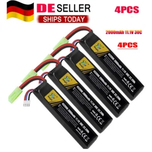 4x 2000mAh 30C 11,1V Airsoft LiPo Akku mit Mini Tamiya Stecker für Pistolen Gewe - Bild 1 von 9