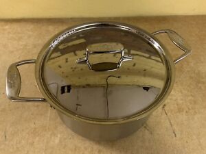 All Clad d5 Brushed Stainless 8 Quart Stockpot w Polished Lid BNWOB