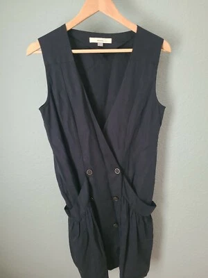 Chaleco Blazer Fossil Negro Doble Pecho Sin Mangas Talla M Foto 1 de 4