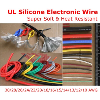 10M Heat Resistant 10-30AWG Flexible Silicone Wire Tinned Copper Soft RC Cable - Image 1 of 4