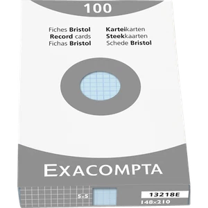Exacompta Karteikarten A5 kariert, Faltschachtel mit 100 Stück große Farbauswahl - Bild 1 von 12