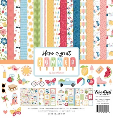 Echo Park Have A Great Summer Collection Kit 12"x12" Papers Stickers Scrapping - Image 1 of 4