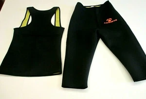 Women's Agroste Activewear 2pc Gym Yoga Exercise Capri Set Bottom & Top NEW - Picture 1 of 11