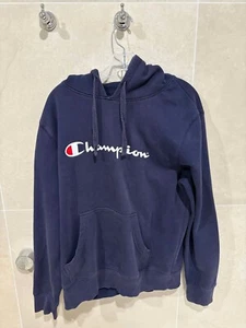 Champion Mens Champion Script Hoodie - Navy LARGE - Picture 1 of 2