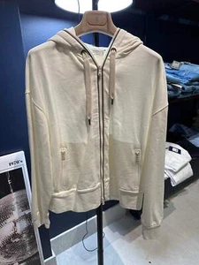 Brunello Cucinelli Womens Ivory Full Zip Hoodie Top - Picture 1 of 5