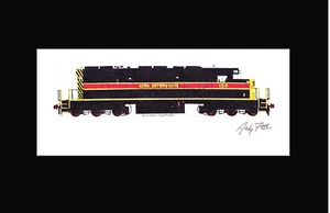 Iowa Interstate SD38-2 11"x17" stampa opaca Fletcher firmata - Foto 1 di 1