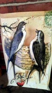 Plart / Valentine's / Love Birds in 3-D by Angry Bob Original Artwork 11x17 #628 - Bild 1 von 4