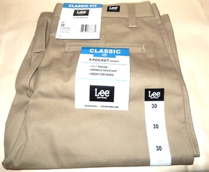 LEE Uniform Young Men classic fit 5 pocket short Twill, H9218YL, size 30, Khaki - Picture 1 of 6