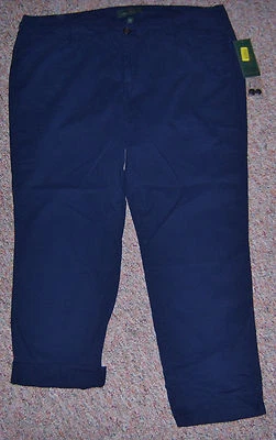 RALPH LAUREN Navy Blue Khaki Chino Cropped Ankle Capris Pants Inseam 29" 14W  - Image 1 of 4