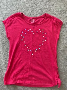 So Girls Pink Embellished Short Sleeve Shirt Size 12 EUC - Picture 1 of 2