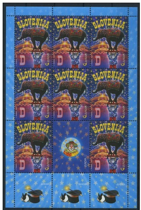 SLOVENIA 2002 - Michel 403 CIRCUS EUROPA CEPT mini sheet kleine bogen MNH - Image 1 of 1