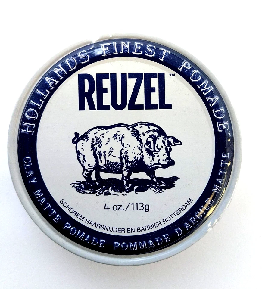 REUZEL Clay Matte Pomade - Medium Hold Matte Finish Water Soluble 4oz / 113g