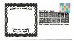2021 Mystery Message: Set of 4 w/keychain, First Day of Issue - Picture 1 of 7