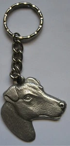 Fox Terrier Keychain Vintage 1982 Rawcliffe Pewter Key Ring I Love My Dog  - Picture 1 of 6