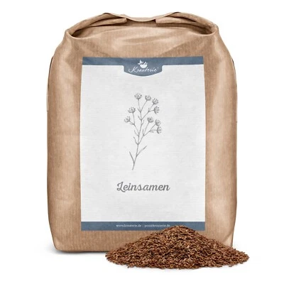 KRAUTERIE 1 kg di semi di lino marrone intero mangime complementare per cavalli