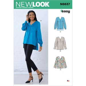 New Look Sewing Pattern N6637 Misses' Loose Fitting Blouses - Picture 1 of 7