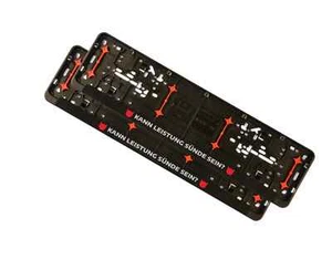 2x European License Number Plate Frame Holder Surround Wurth KANN LEISTUNG SÜNDE - Picture 1 of 3