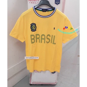 POLO RALPH LAUREN CLASSIC FIT BRAZIL TEE SHIRT YELLOW MENS SIZE XL - Picture 1 of 12