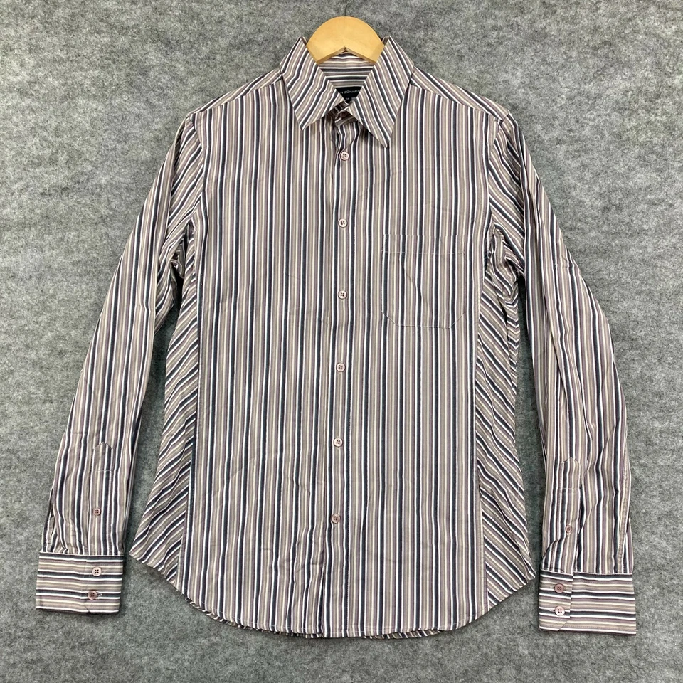 French Connection Mens Button Up Shirt Size M Medium Long Sleeve Striped 23718 - Image 1 of 4