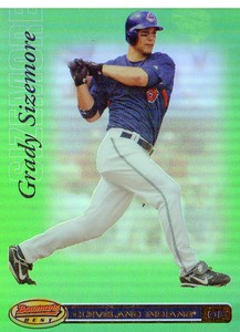 2007 Bowman's Best Green Cleveland Indians Baseball Card #11 Grady Sizemore /249