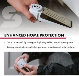 SABRE Wedge Door Stop Security Alarm with 120 dB Siren - Home + Travel Security - Picture 1 of 7