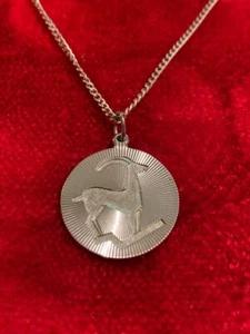 Tolle 835 Silber Kette Designer Ewo Wohl Eugen Woll mit Sternzeichen Steinbock - Bild 1 von 6
