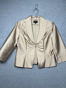 Kay Unger New York 100% Silk Blazer Champagne Jacket Size 6 Classy Vintage Sexy - Picture 1 of 10