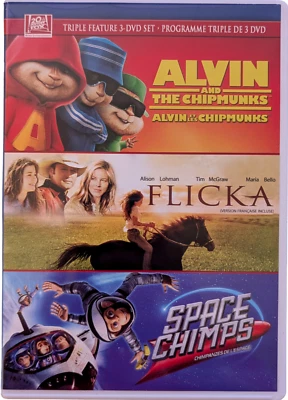 Alvin and the Chipmunks/Flicka/Space Chimps (DVD, 2011, Canadian) - Image 1 of 2