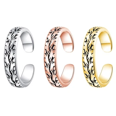 3Pcs Thin Line Minimalist Open Cuff Zehenring Band Frauen Mädchen Knöchelringe - Bild 1 von 4