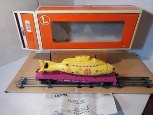 Vintage 2000 Lionel 6-26709 Psychedelic Yellow Submarine on Flat Car 6511 OB - Picture 1 of 17