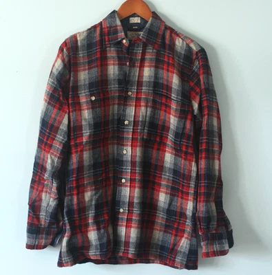 Camisa de tabla JAYMAR SPORT roja blanca azul lana franela talla pequeña forrada vintage EE. UU. Foto 1 de 4