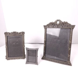 Vintage Messing & Silber Ton Metall Bilderrahmen Antik Viktorianisch Verziert MCM - Bild 1 von 17
