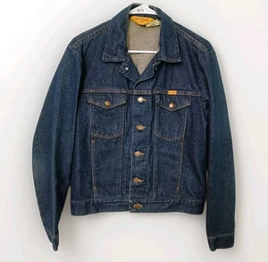 Rustler Denim Jacket Mens Medium Blue Trucker Jean USA Vintage Workwear - Picture 1 of 6