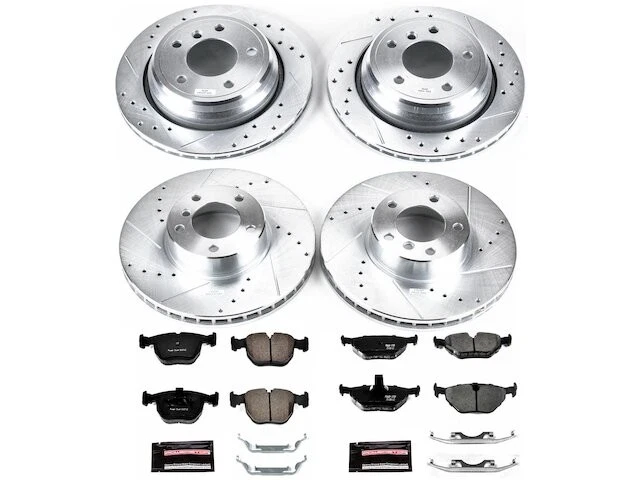 Kit de pastillas de freno y rotor delanteras y traseras para BMW 530i 2002 2001-2003 VV983HB Foto 1 de 1