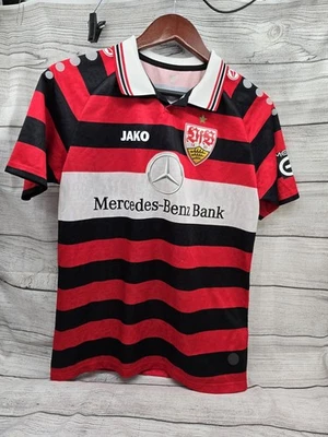 Jako VFB Stuttgart 2022/23 Away Soccer Jersey Mens Size Small Red Black Stripe - Image 1 of 4