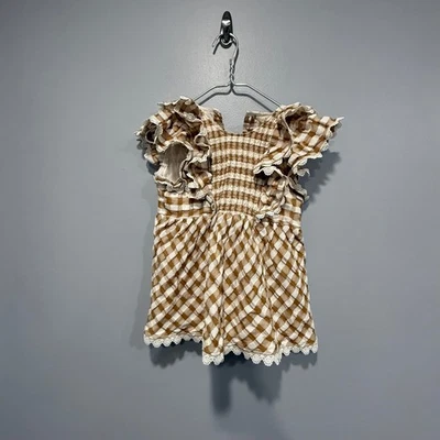 Matilda Jane Girls Size 14 enchanted garden firefly Gingham flutter Sleeve - Image 1 of 4