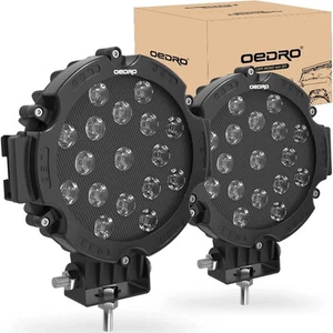 2 PIEZAS 7 pulgadas 51W luces LED redondas todoterreno, luz antiniebla de conducción puntual 5100LM - Imagen 1 de 26