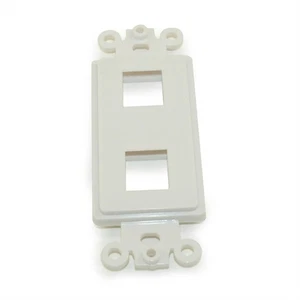 Wallplate: 2 Open Keystone Decora Plate Insert  White - Picture 1 of 2