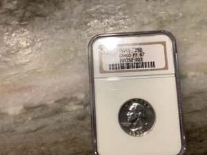 1955 Silver Proof Washington Quarter PF67 Cameo - Picture 1 of 2