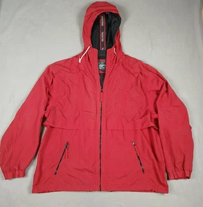 Vintage Pacific Trail Men’s XL Windbreaker Hooded Jacket Full Zip Red Outerwear - Picture 1 of 9