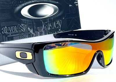 NEW Oakley BATWOLF Shiny Black  Gold Icon POLARIZED Galaxy Ruby Sunglass 9101 - Image 1 of 4