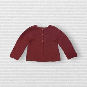 New Zara Baby Toddler Girls Cardigan Sweater Brown Half-Button Kids Size 18-24M