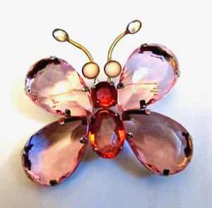 ROSA ACRYL 3" SCHMETTERLINGSBROSCHE - Bild 1 von 3
