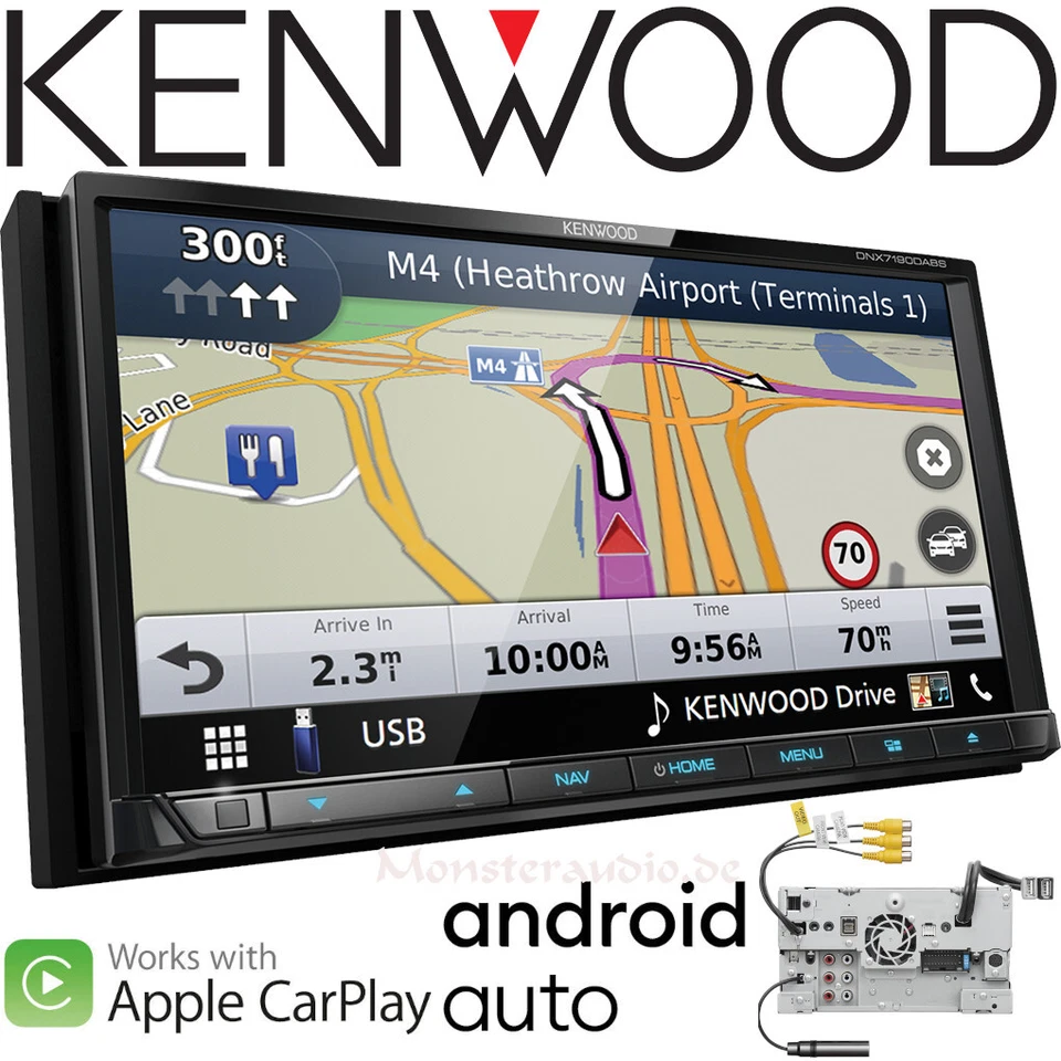 Kenwood DNX7190DABS 2-DIN Navi Navigation DAB+ für android auto apple car play - Bild 1 von 4