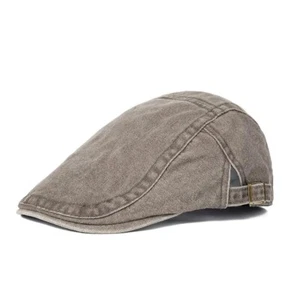 Spring Cotton Solid Newsboy Caps Flat Peaked Cap Men and Women Painter Beret Hat - Picture 1 of 17